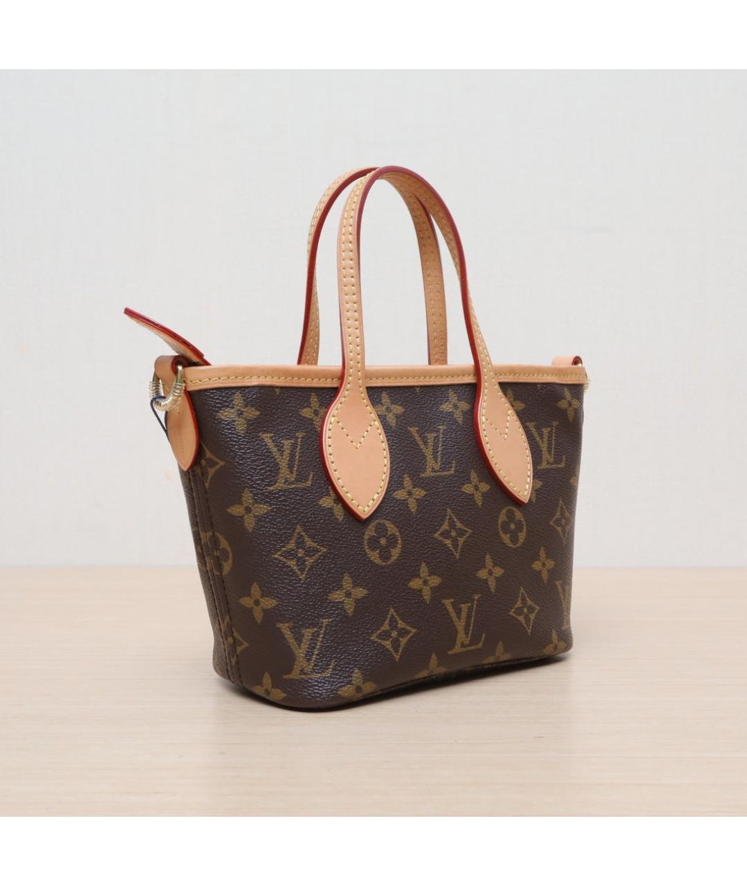 LOUIS VUITTON Коричневая кожаная сумка через плечо, фото 6