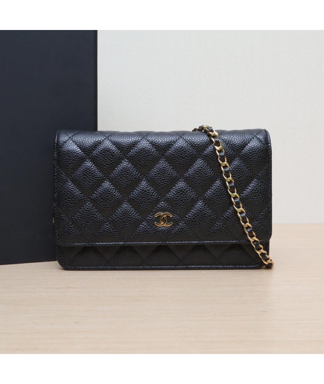 CHANEL Черная кожаная сумка через плечо, фото 2