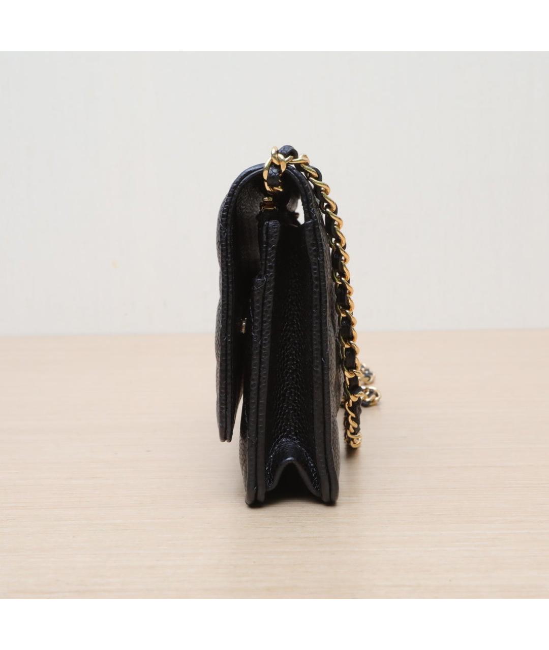 CHANEL Черная кожаная сумка через плечо, фото 5
