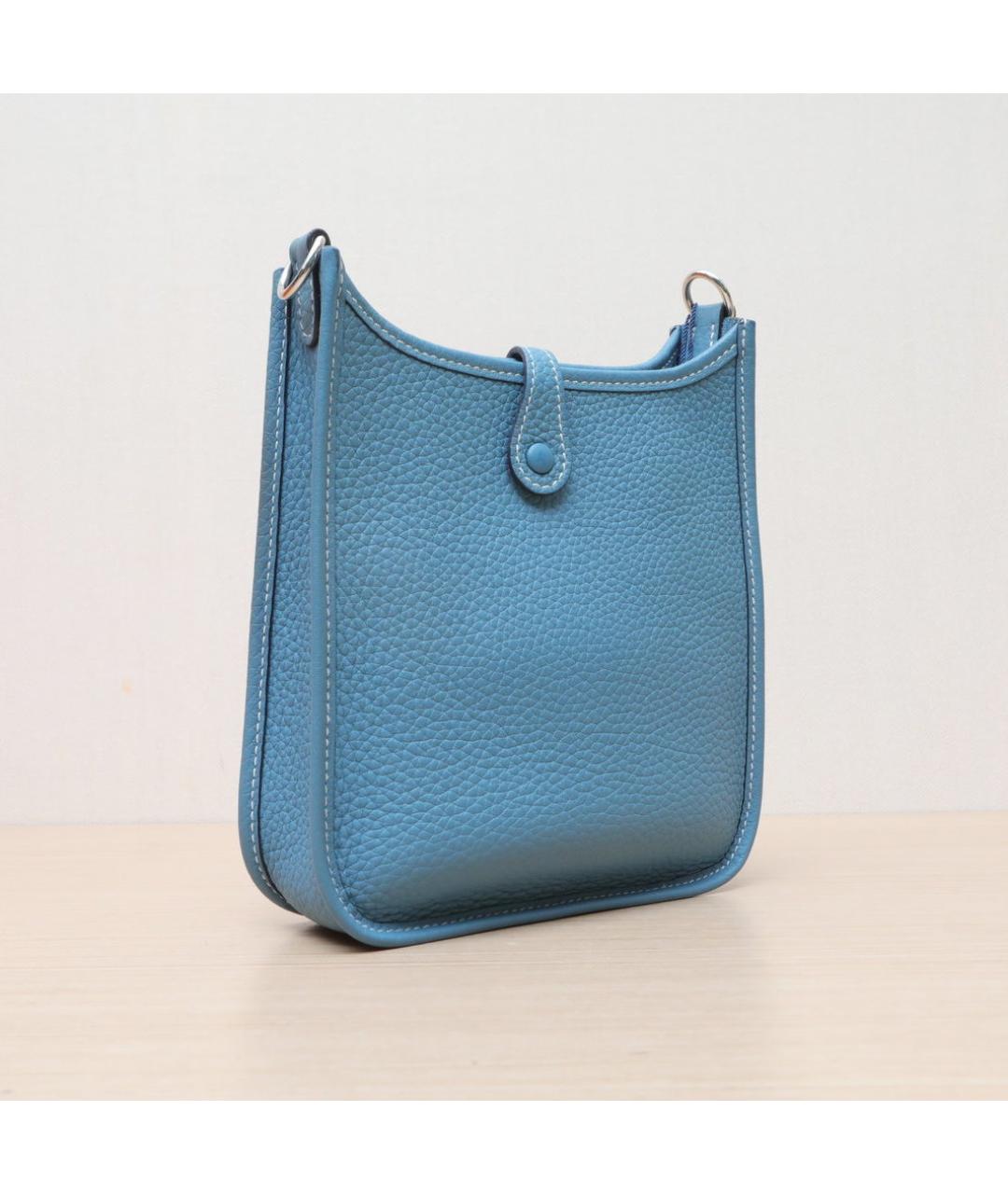 HERMES Голубая кожаная сумка через плечо, фото 6
