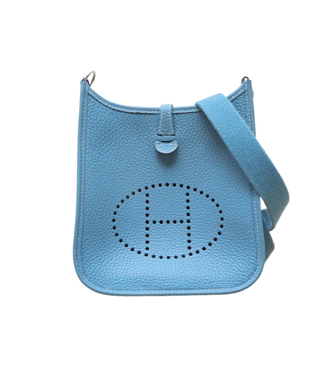 HERMES Голубая кожаная сумка через плечо, фото 1