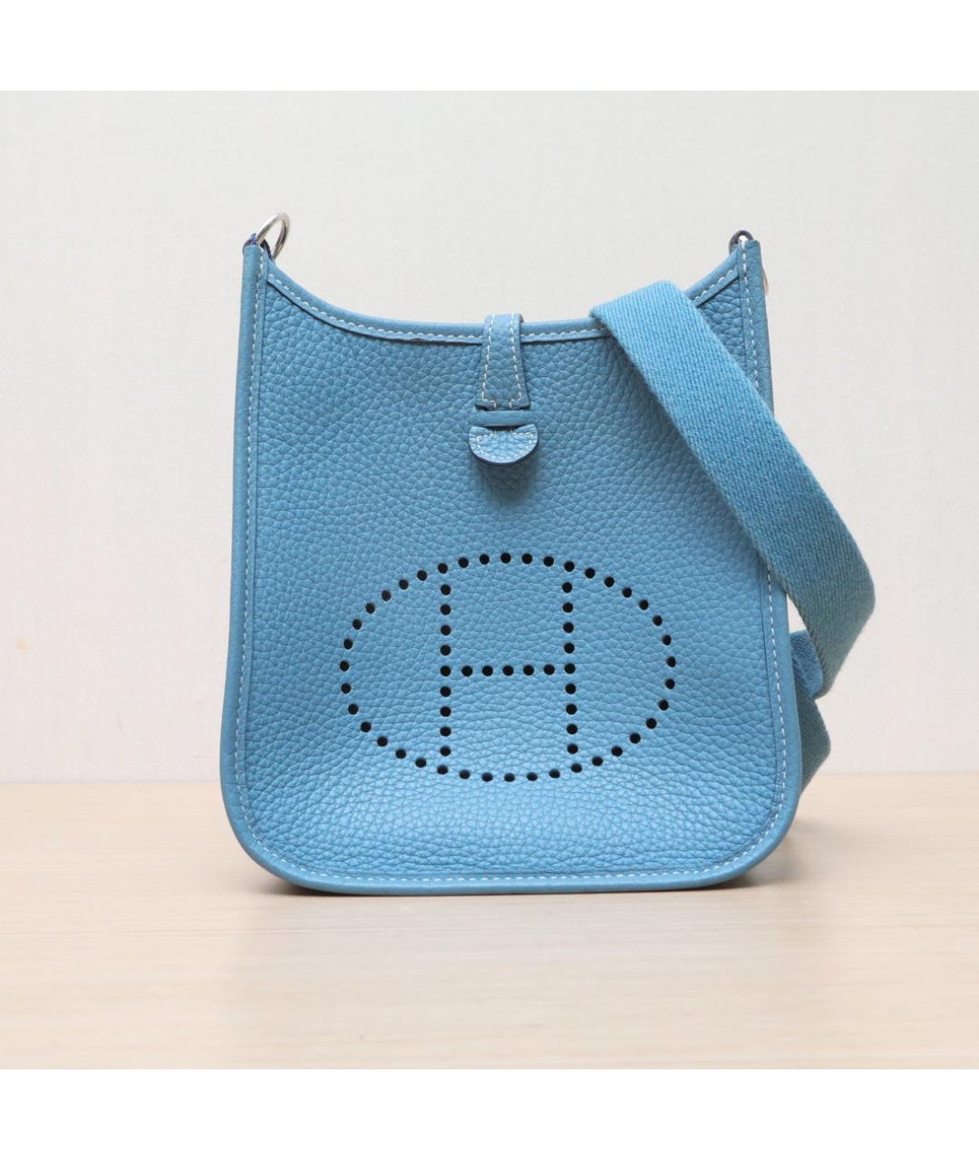 HERMES Голубая кожаная сумка через плечо, фото 3
