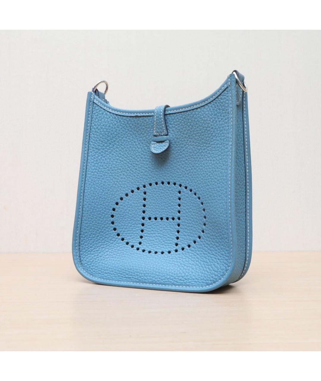HERMES Голубая кожаная сумка через плечо, фото 4
