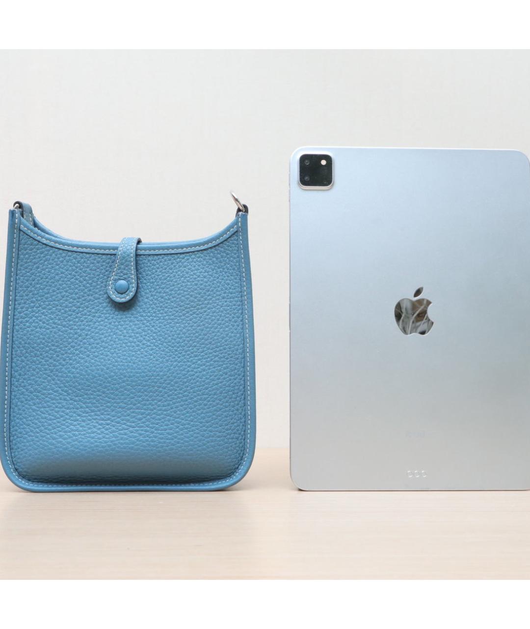 HERMES Голубая кожаная сумка через плечо, фото 7