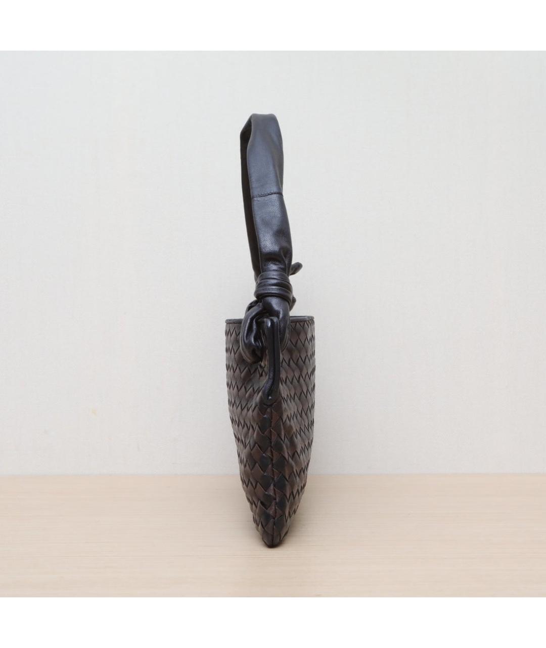 BOTTEGA VENETA Черная кожаная сумка через плечо, фото 5