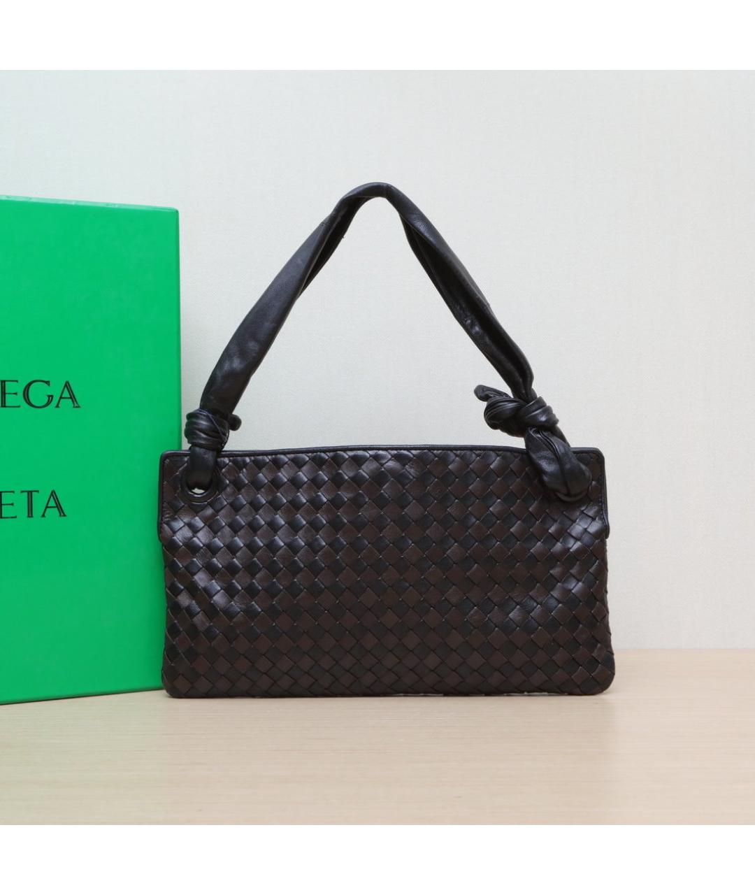 BOTTEGA VENETA Черная кожаная сумка через плечо, фото 2
