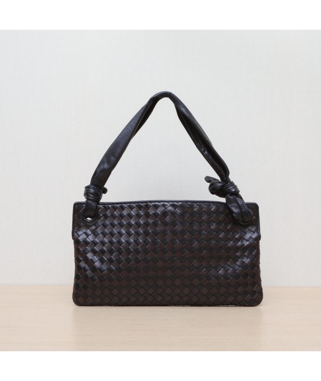 BOTTEGA VENETA Черная кожаная сумка через плечо, фото 3