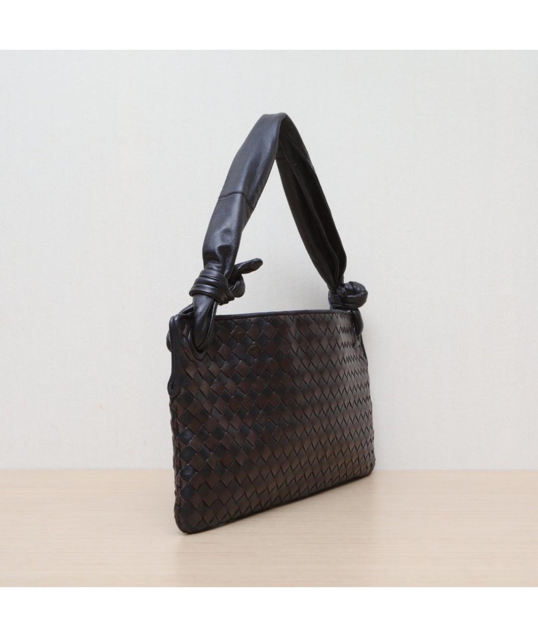 BOTTEGA VENETA Черная кожаная сумка через плечо, фото 6