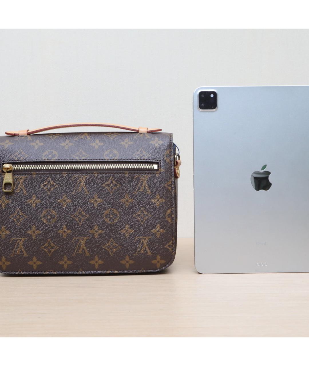 LOUIS VUITTON Коричневая кожаная сумка через плечо, фото 6