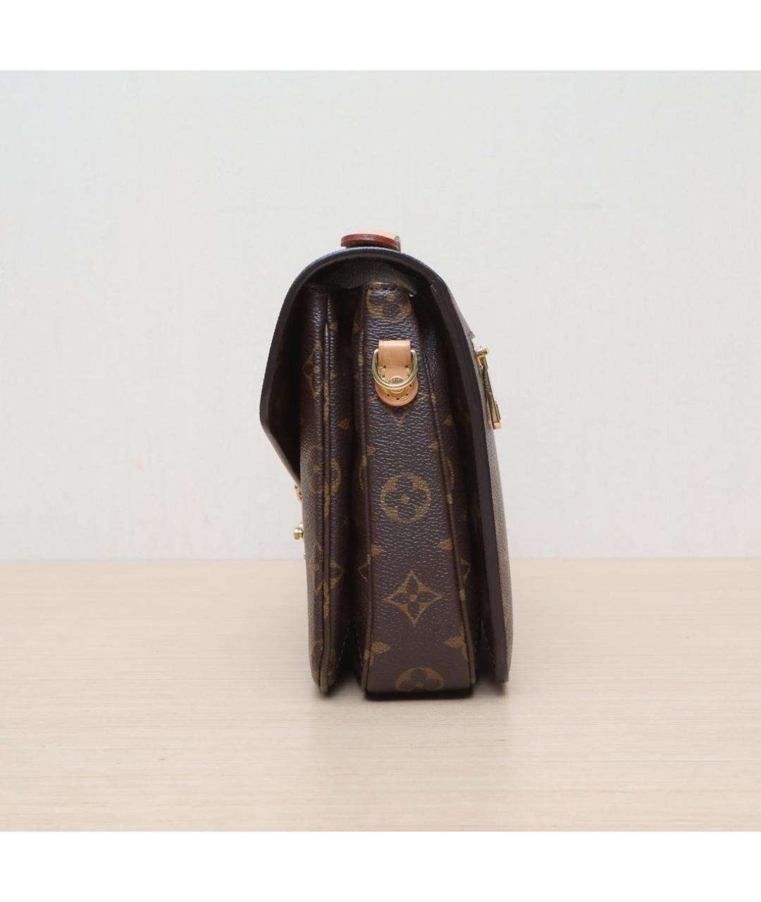 LOUIS VUITTON Коричневая кожаная сумка через плечо, фото 5