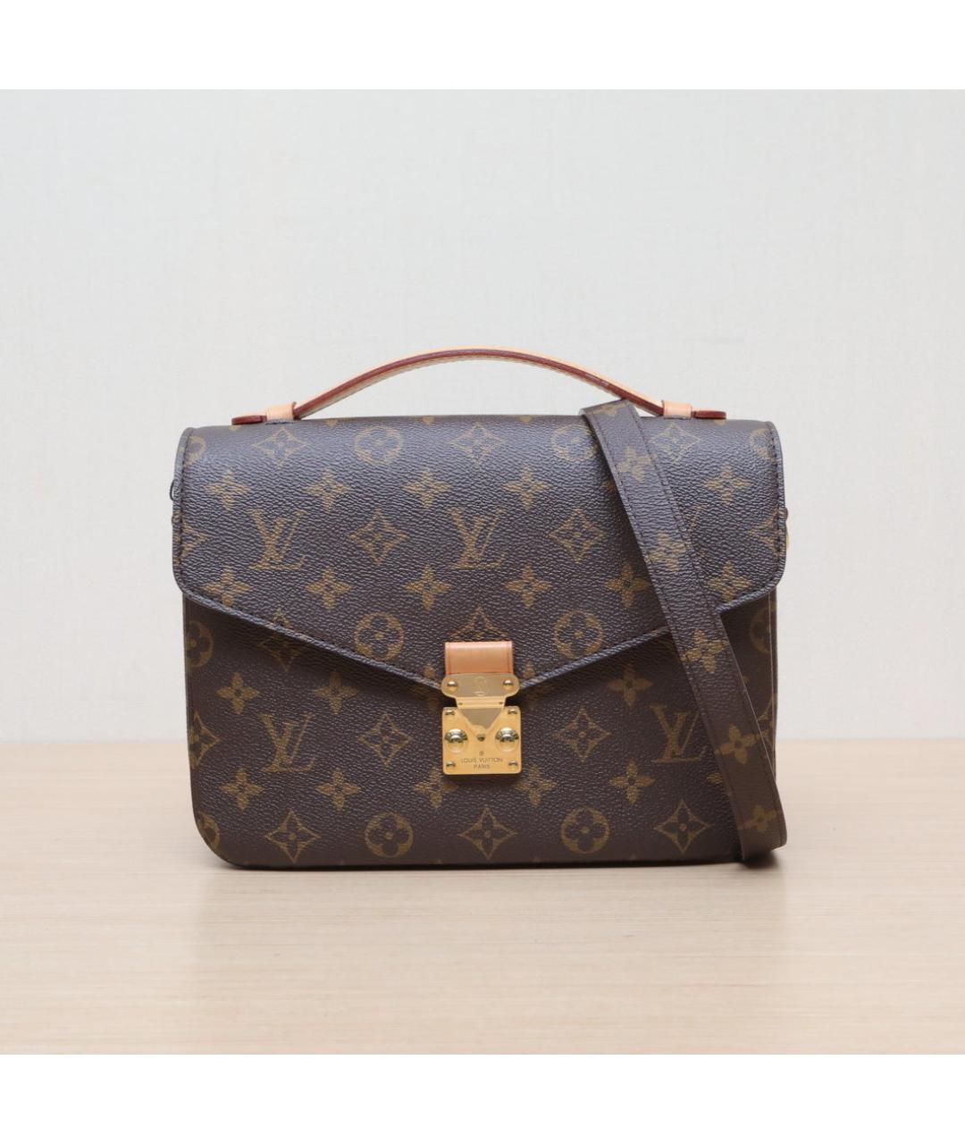 LOUIS VUITTON Коричневая кожаная сумка через плечо, фото 3