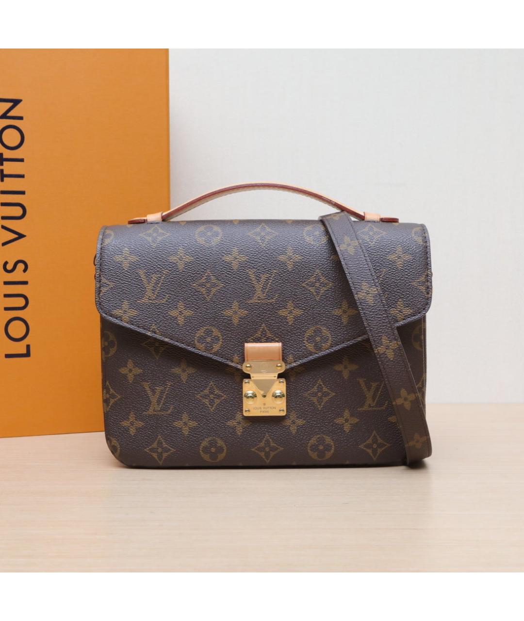 LOUIS VUITTON Коричневая кожаная сумка через плечо, фото 2