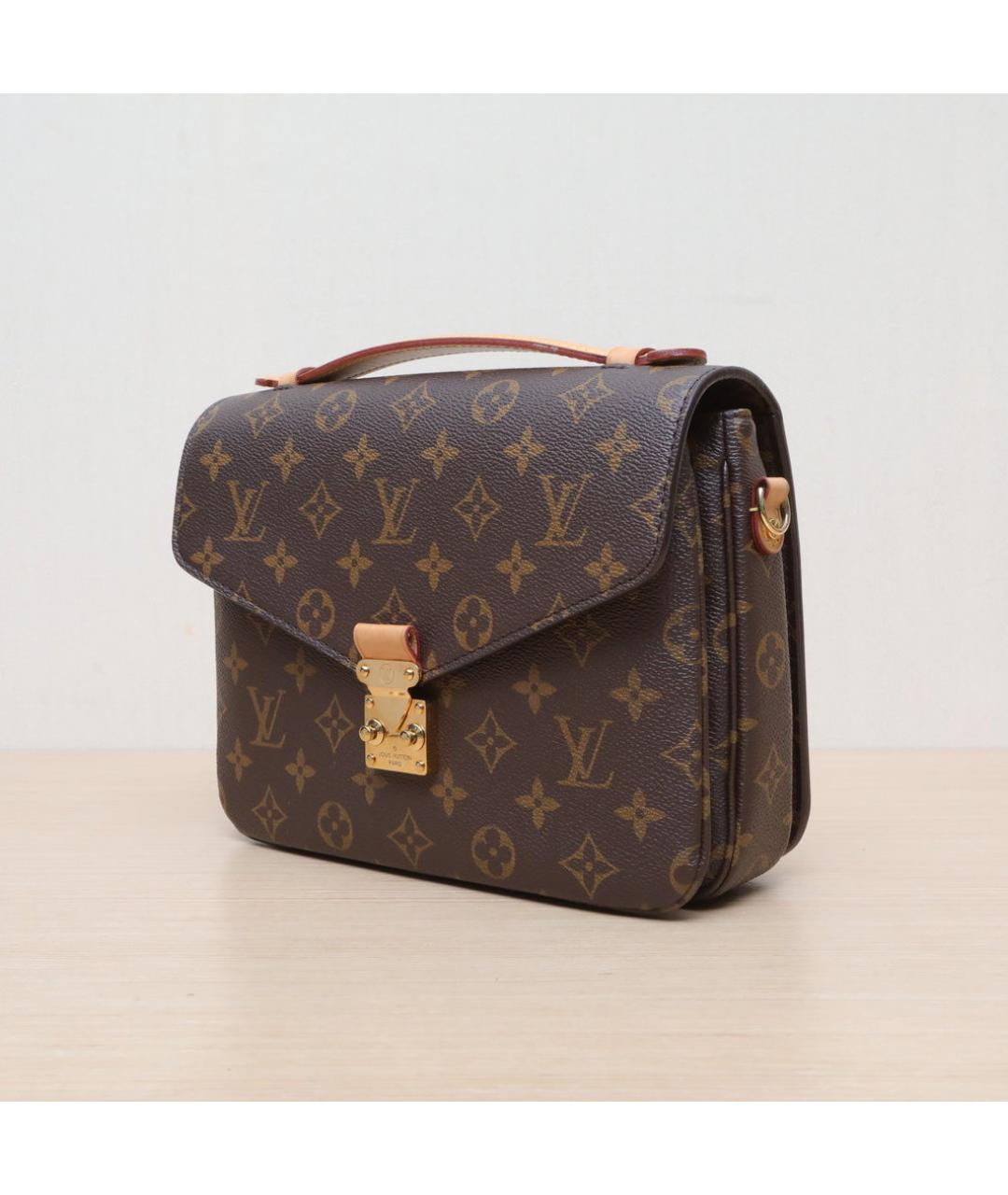 LOUIS VUITTON Коричневая кожаная сумка через плечо, фото 4