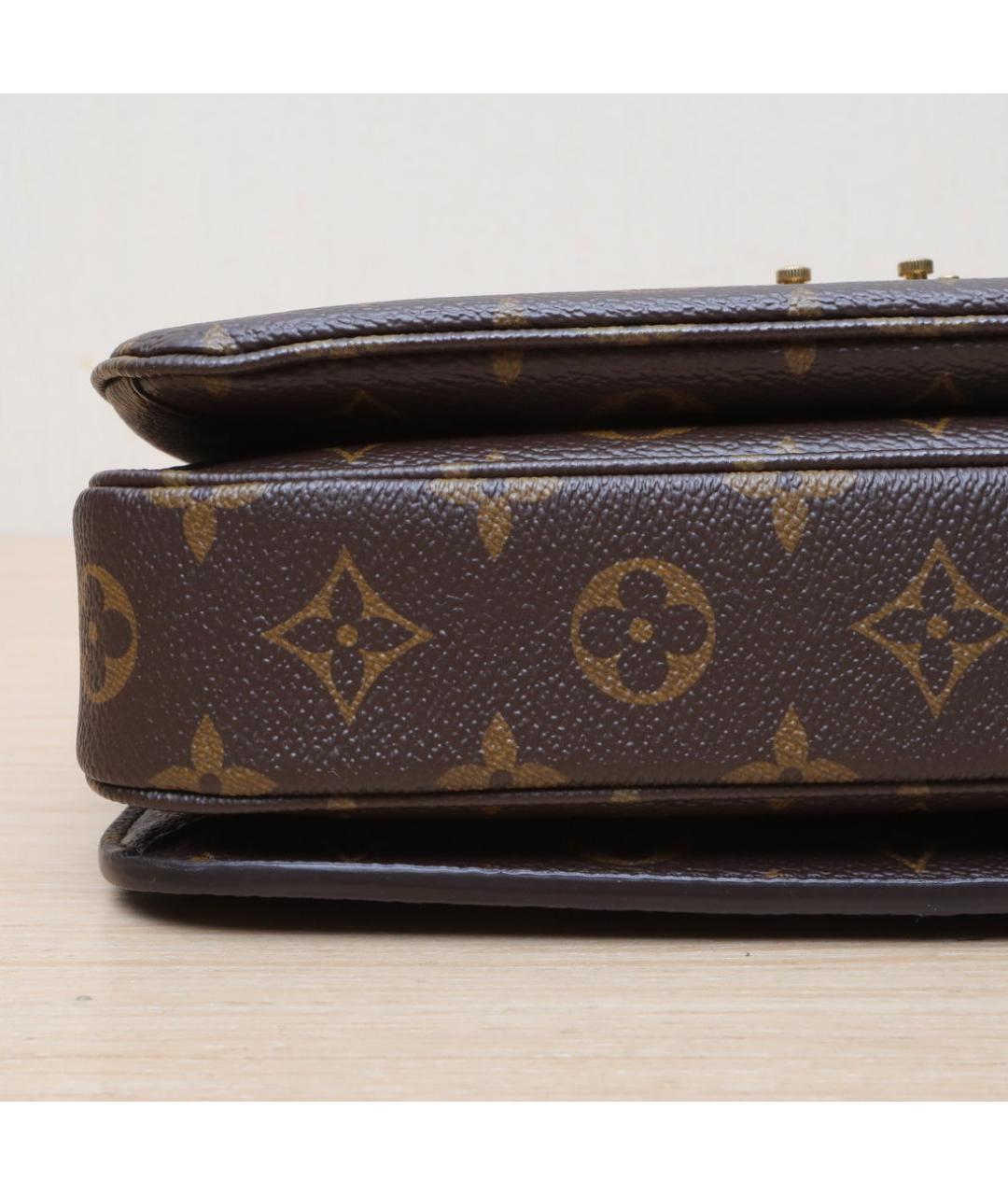 LOUIS VUITTON Коричневая кожаная сумка через плечо, фото 8