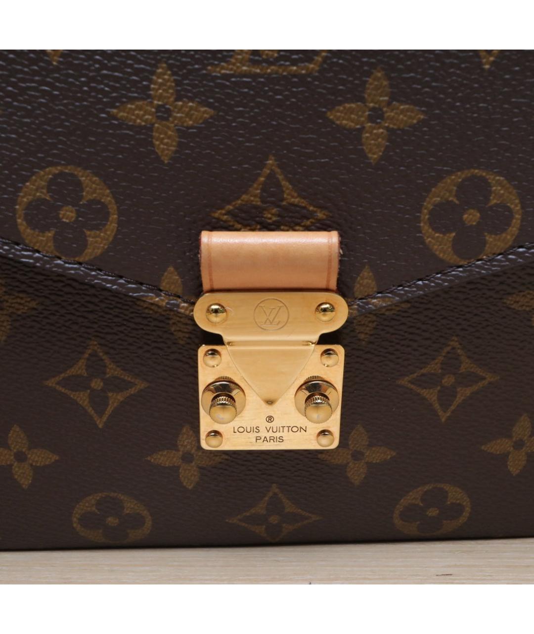LOUIS VUITTON Коричневая кожаная сумка через плечо, фото 7