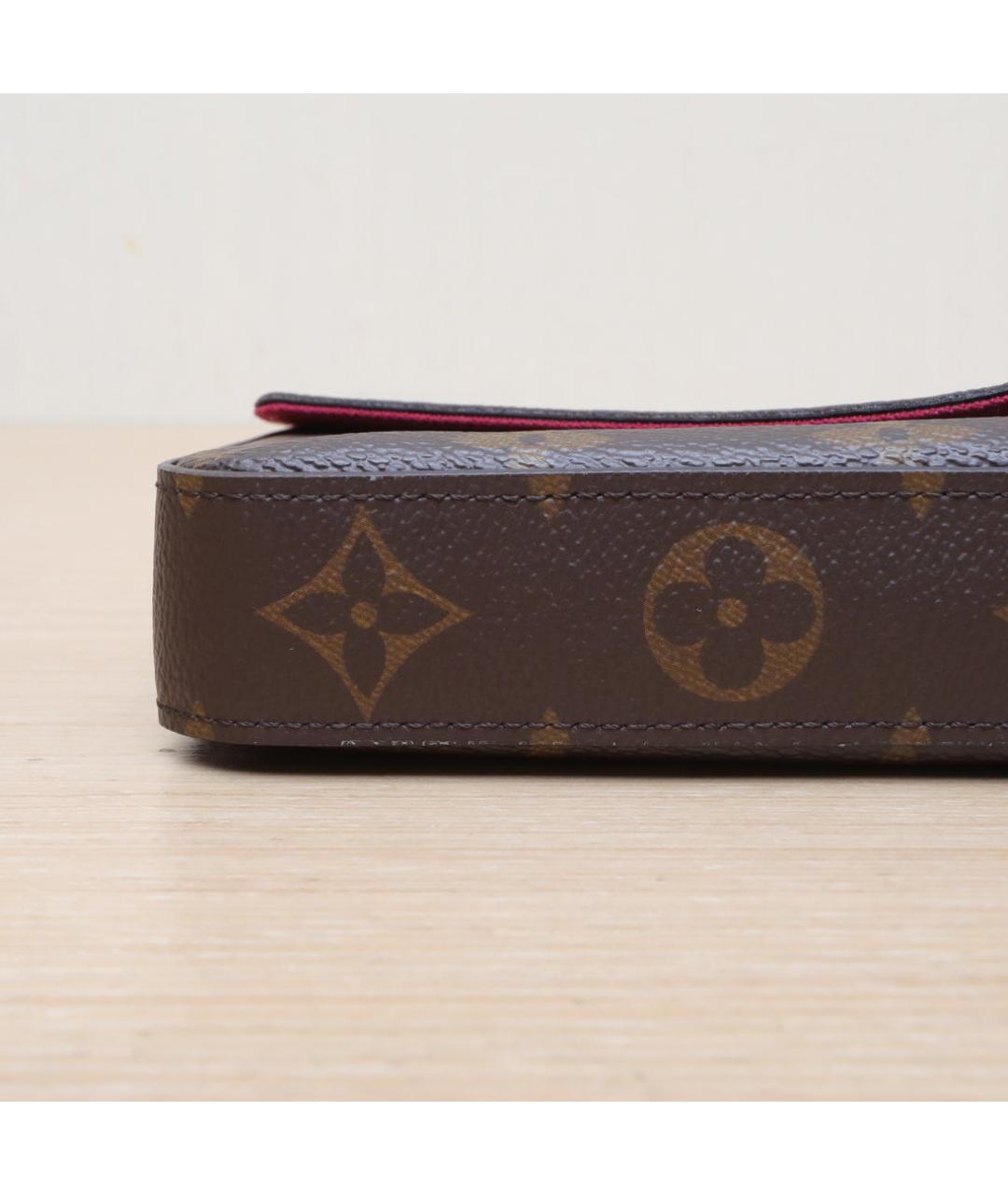 LOUIS VUITTON Коричневая кожаная сумка через плечо, фото 9