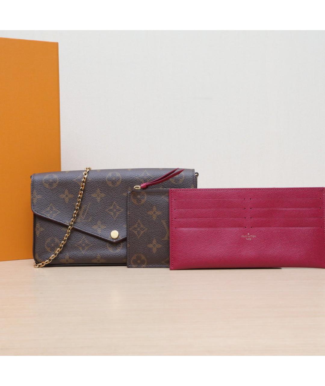 LOUIS VUITTON Коричневая кожаная сумка через плечо, фото 2