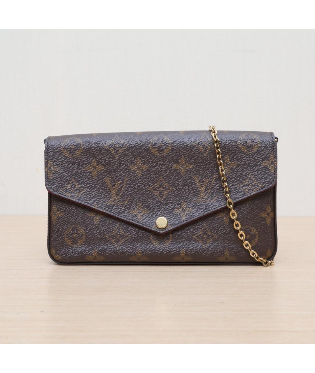 LOUIS VUITTON Коричневая кожаная сумка через плечо, фото 3