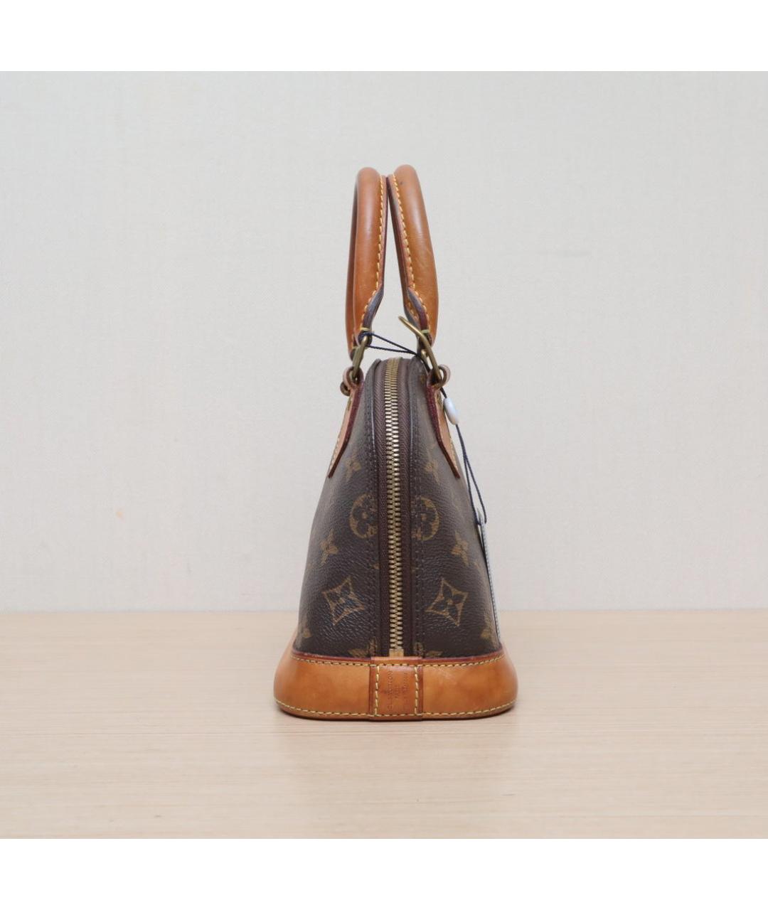 LOUIS VUITTON Коричневая кожаная сумка через плечо, фото 5