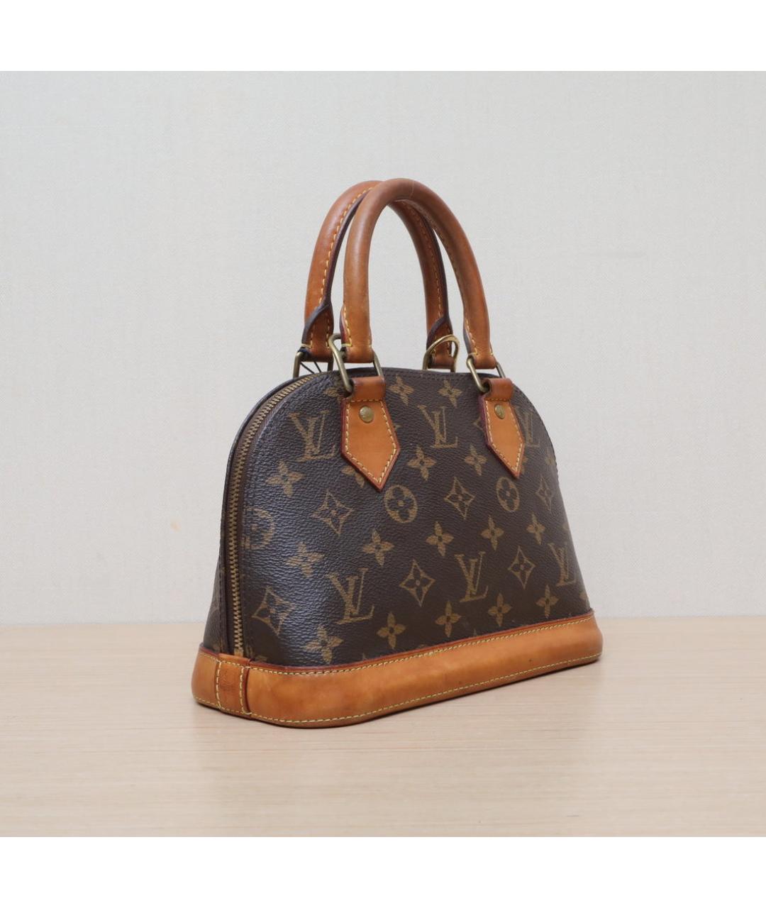 LOUIS VUITTON Коричневая кожаная сумка через плечо, фото 6