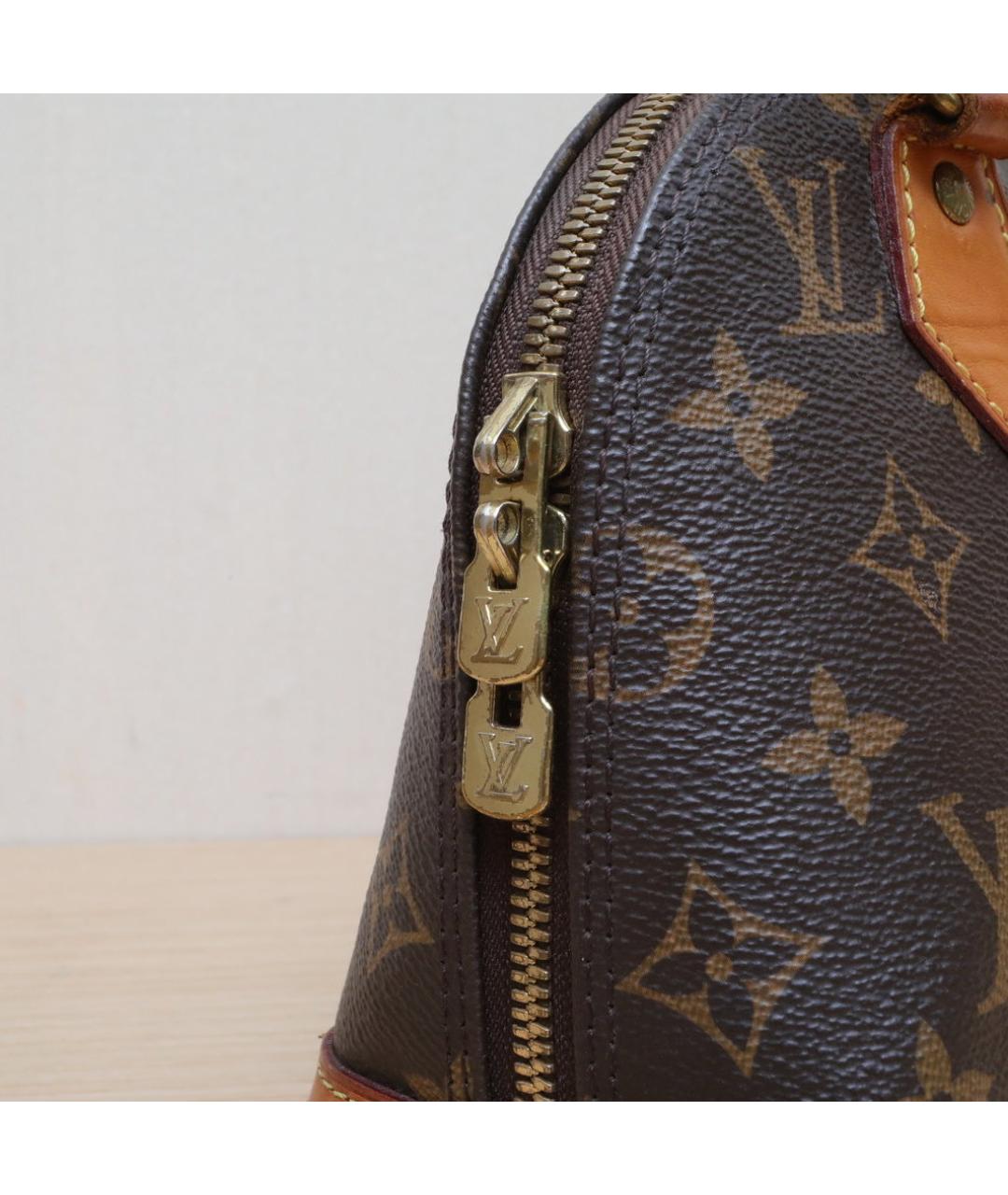 LOUIS VUITTON Коричневая кожаная сумка через плечо, фото 8