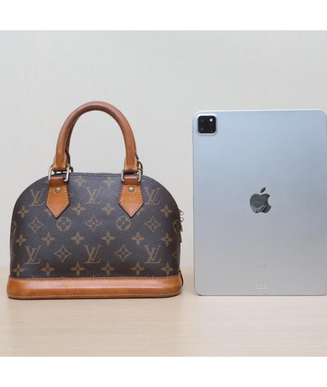 LOUIS VUITTON Коричневая кожаная сумка через плечо, фото 7