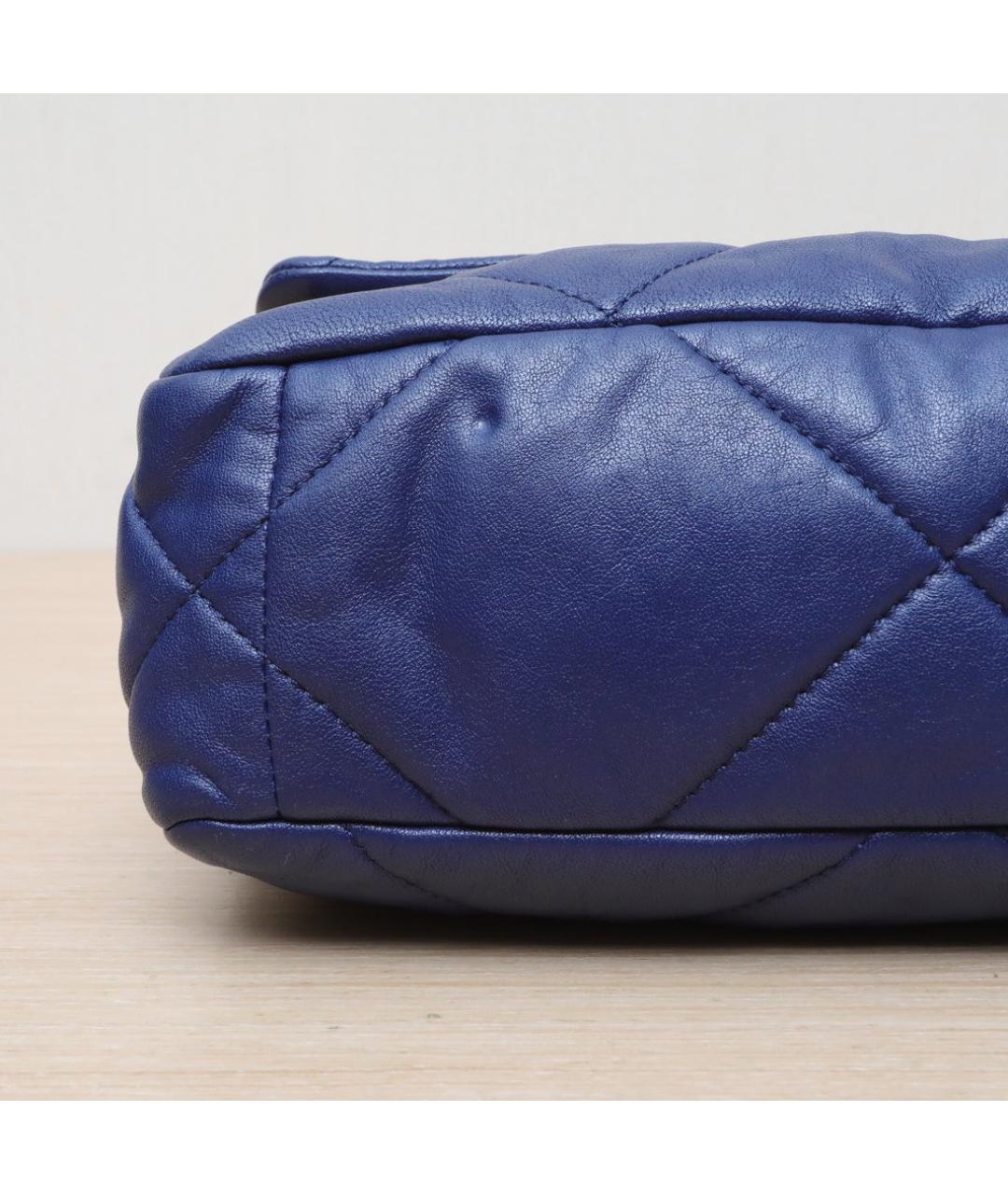 CHANEL Синяя кожаная сумка через плечо, фото 9