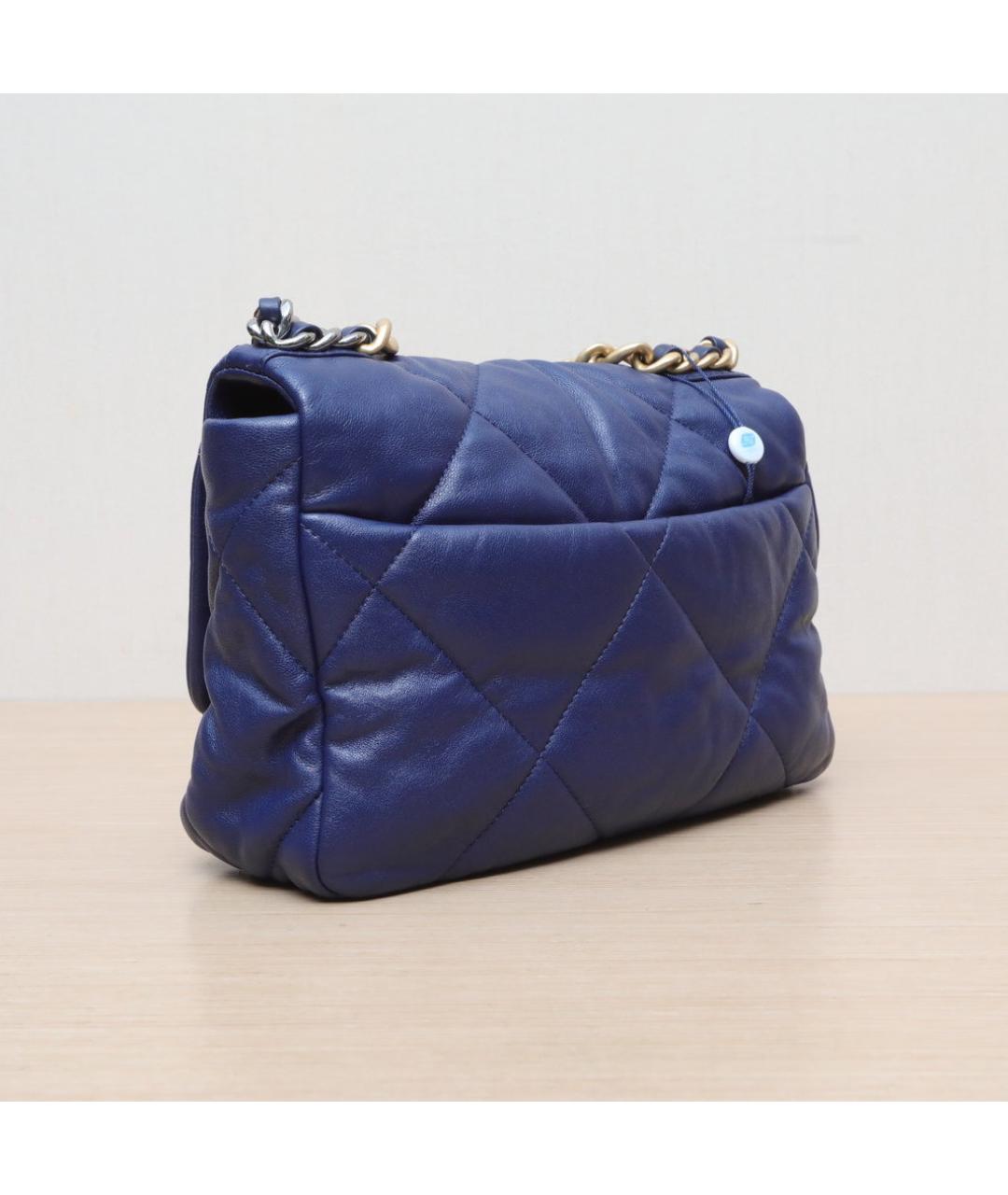 CHANEL Синяя кожаная сумка через плечо, фото 6
