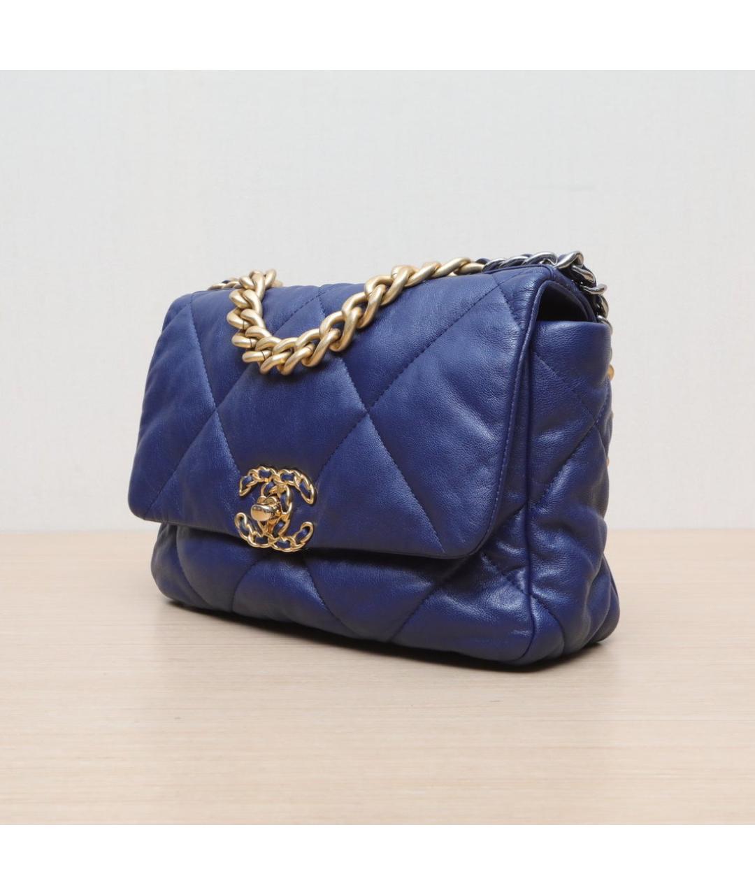 CHANEL Синяя кожаная сумка через плечо, фото 4