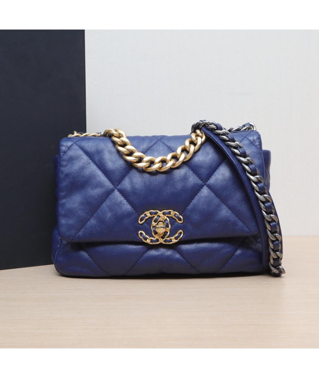CHANEL Синяя кожаная сумка через плечо, фото 2