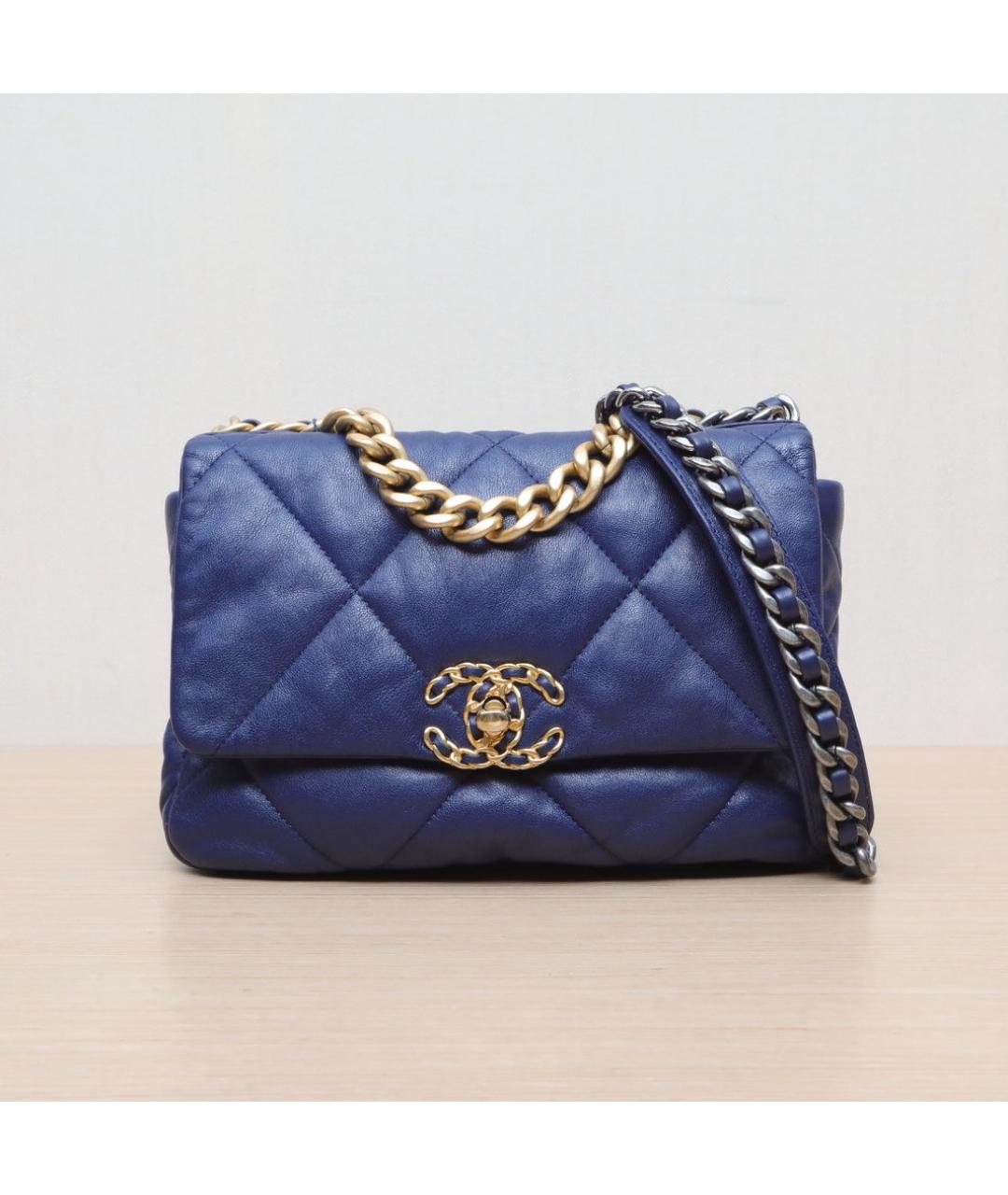 CHANEL Синяя кожаная сумка через плечо, фото 3