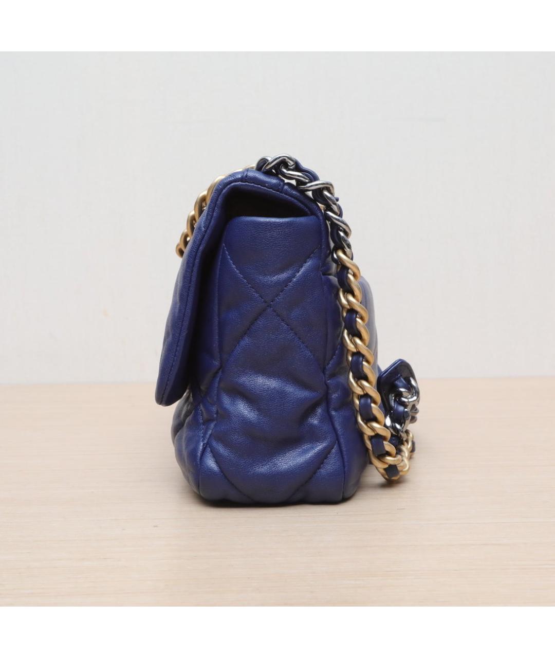 CHANEL Синяя кожаная сумка через плечо, фото 5
