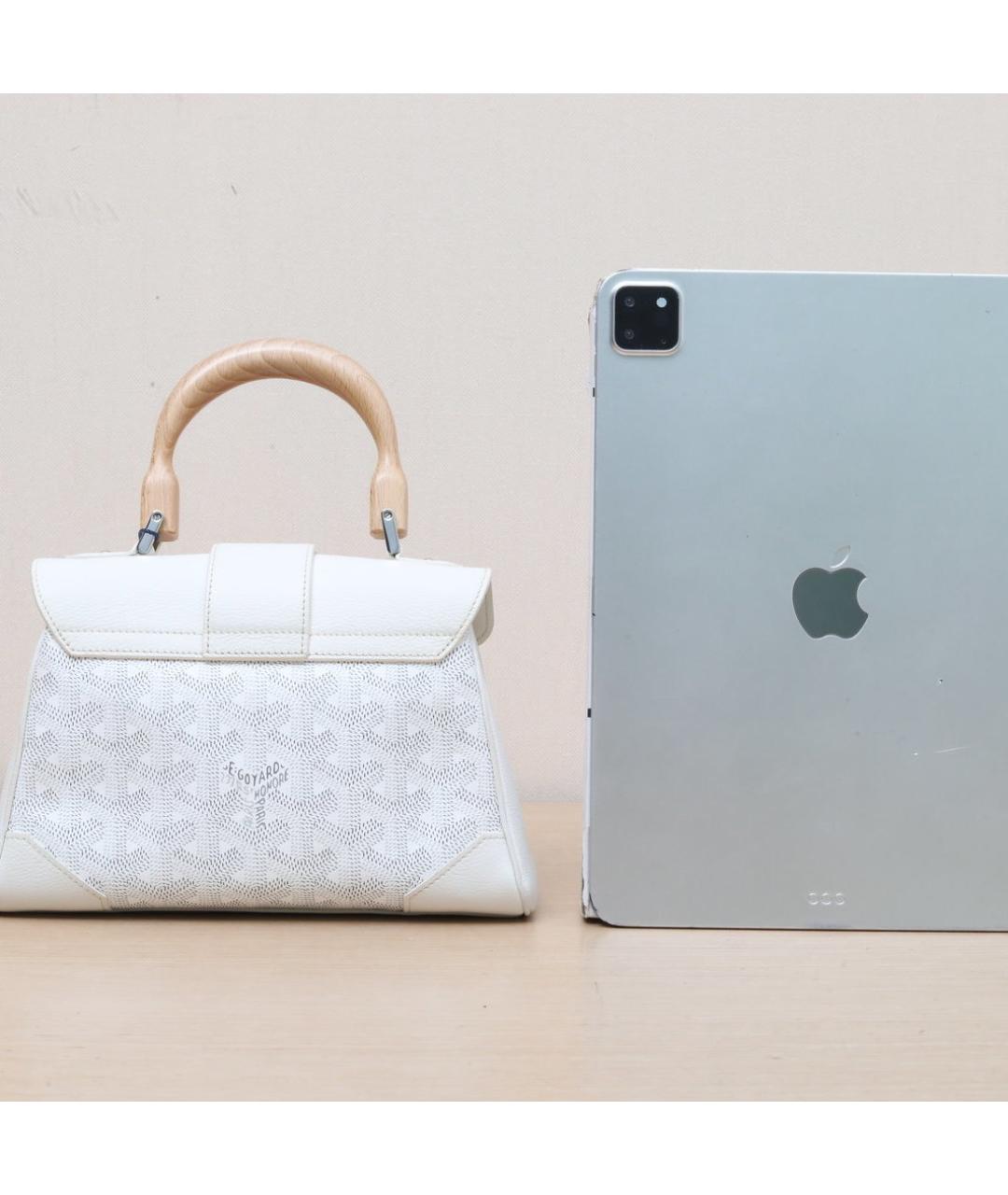 GOYARD Белая кожаная сумка через плечо, фото 7