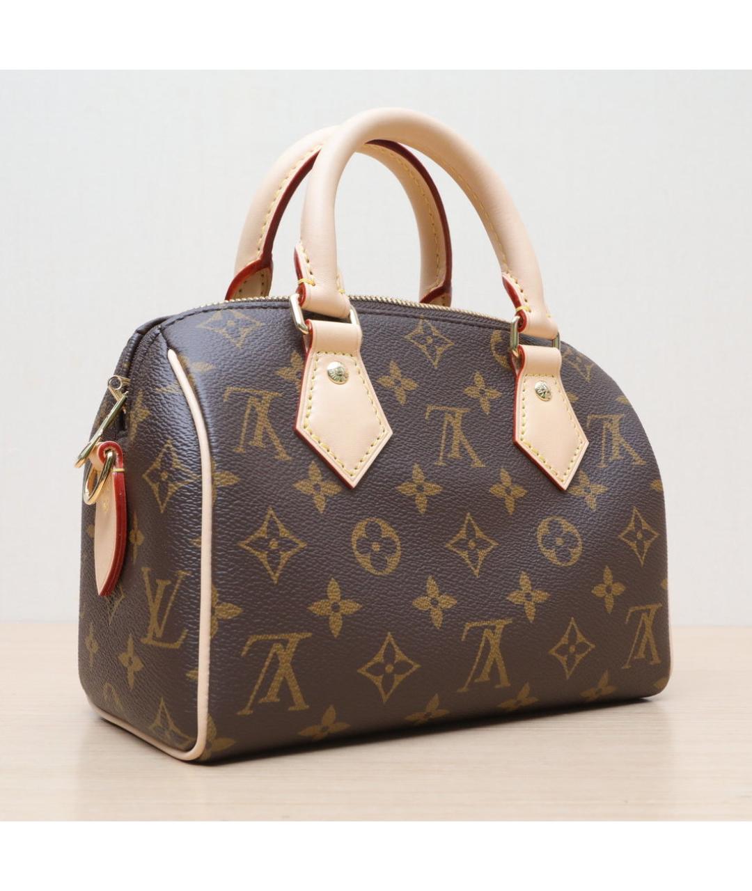 LOUIS VUITTON Коричневая кожаная сумка через плечо, фото 6