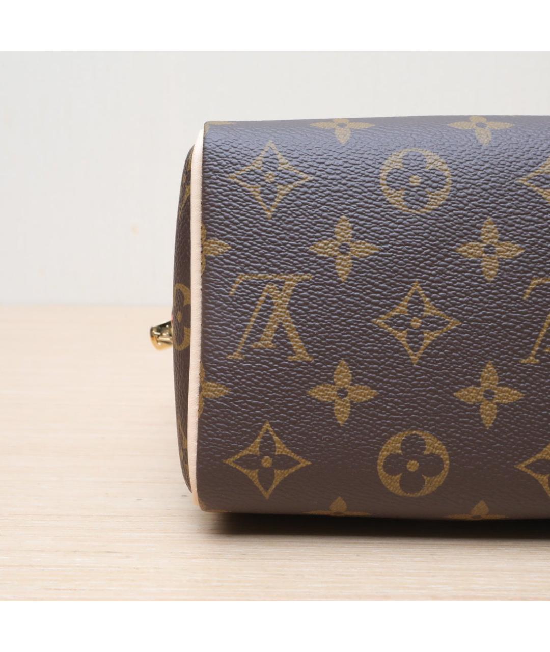 LOUIS VUITTON Коричневая кожаная сумка через плечо, фото 8