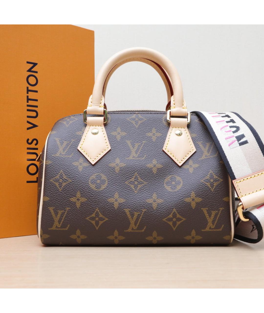 LOUIS VUITTON Коричневая кожаная сумка через плечо, фото 2