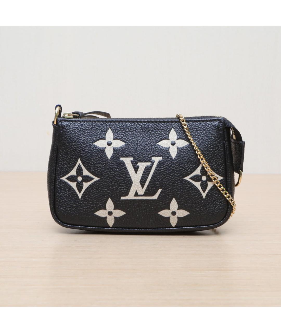 LOUIS VUITTON Черная кожаная сумка через плечо, фото 3