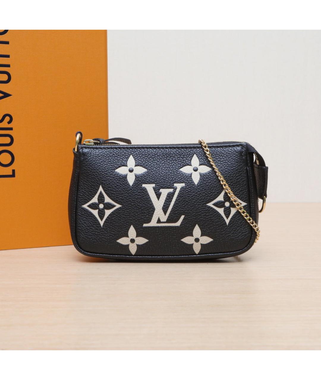 LOUIS VUITTON Черная кожаная сумка через плечо, фото 2