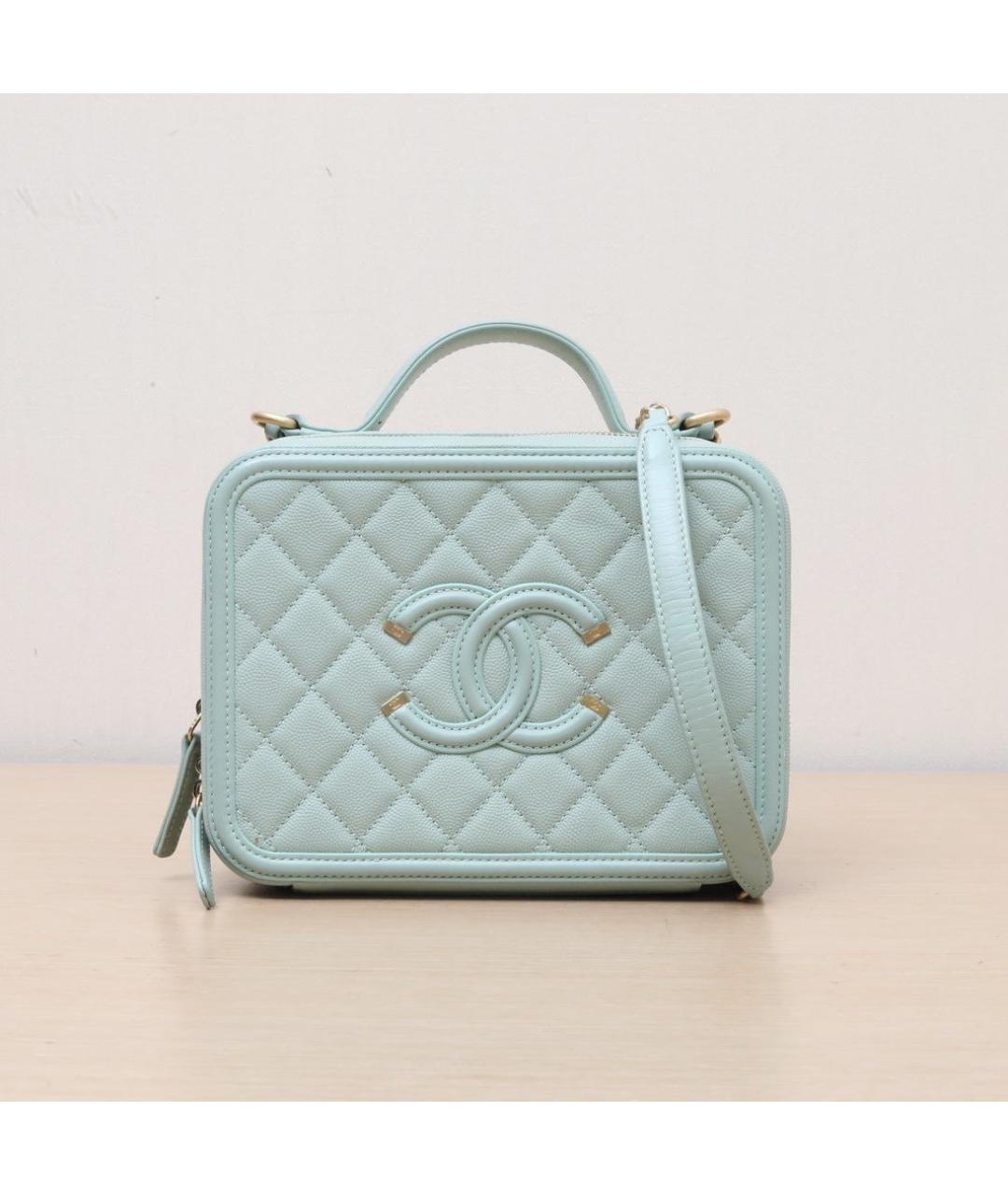 CHANEL Голубая кожаная сумка через плечо, фото 3