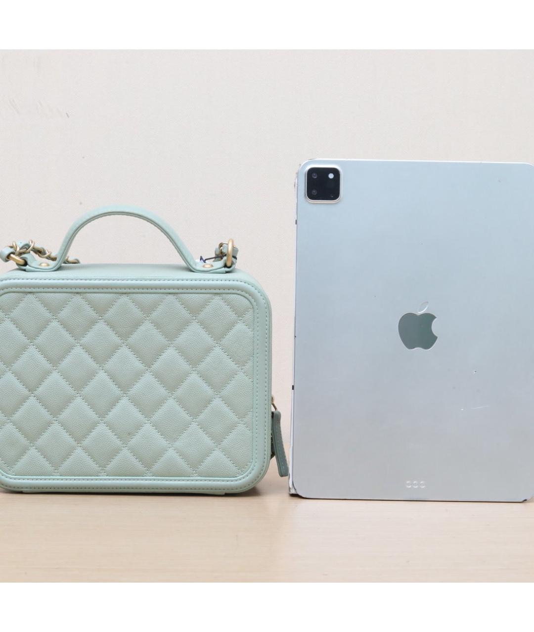 CHANEL Голубая кожаная сумка через плечо, фото 7