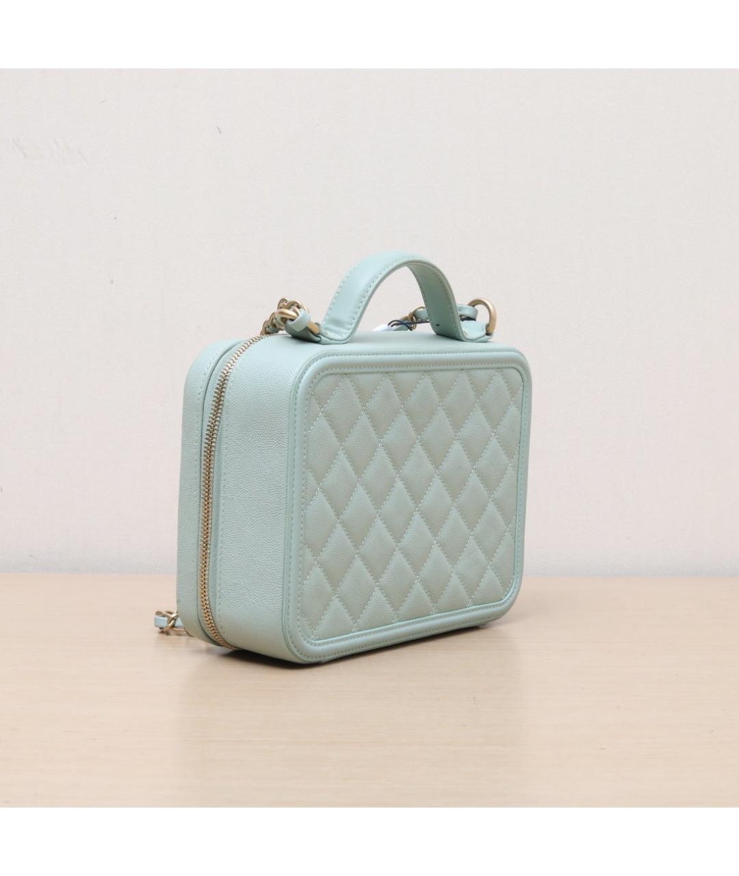 CHANEL Голубая кожаная сумка через плечо, фото 6