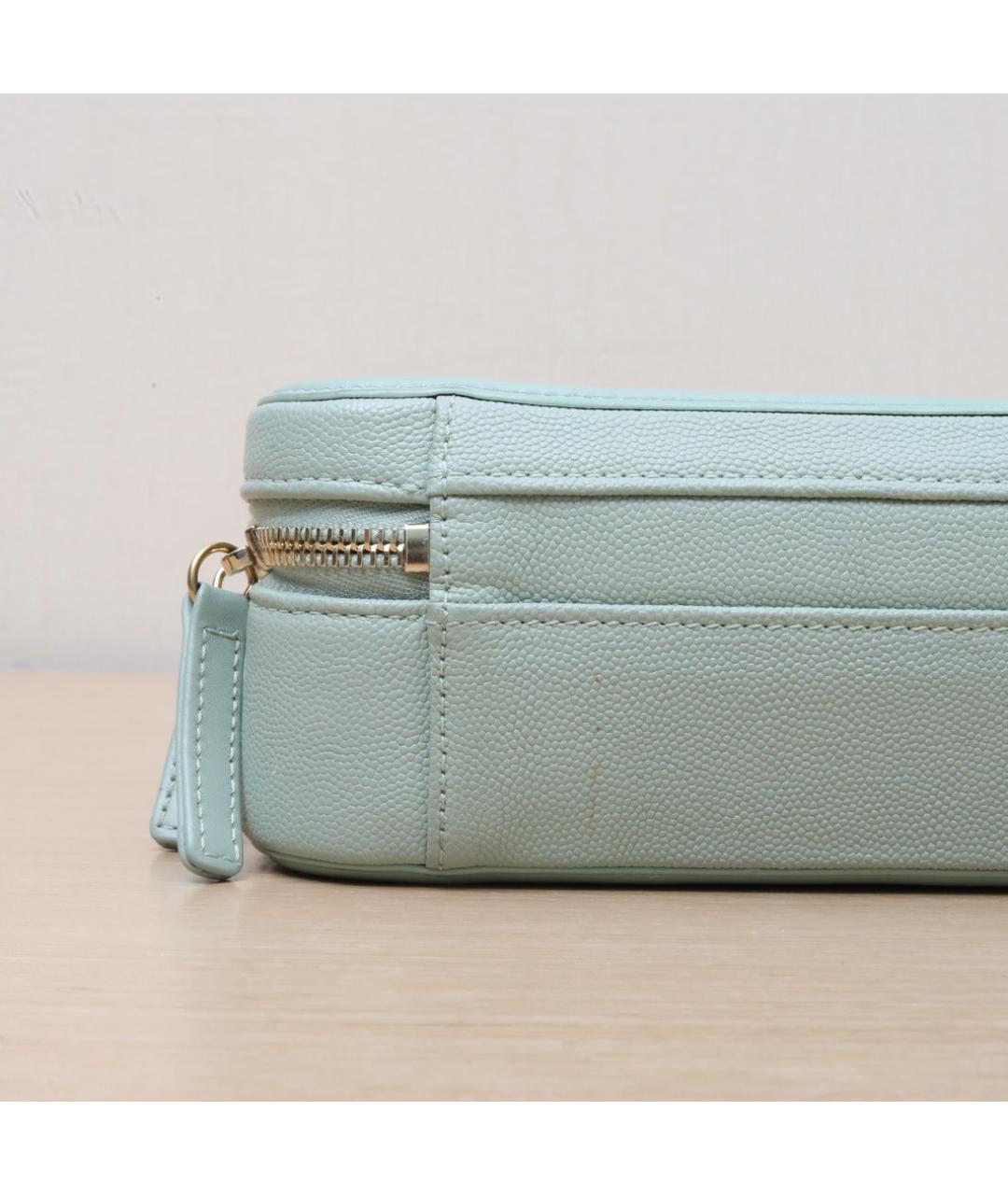 CHANEL Голубая кожаная сумка через плечо, фото 9