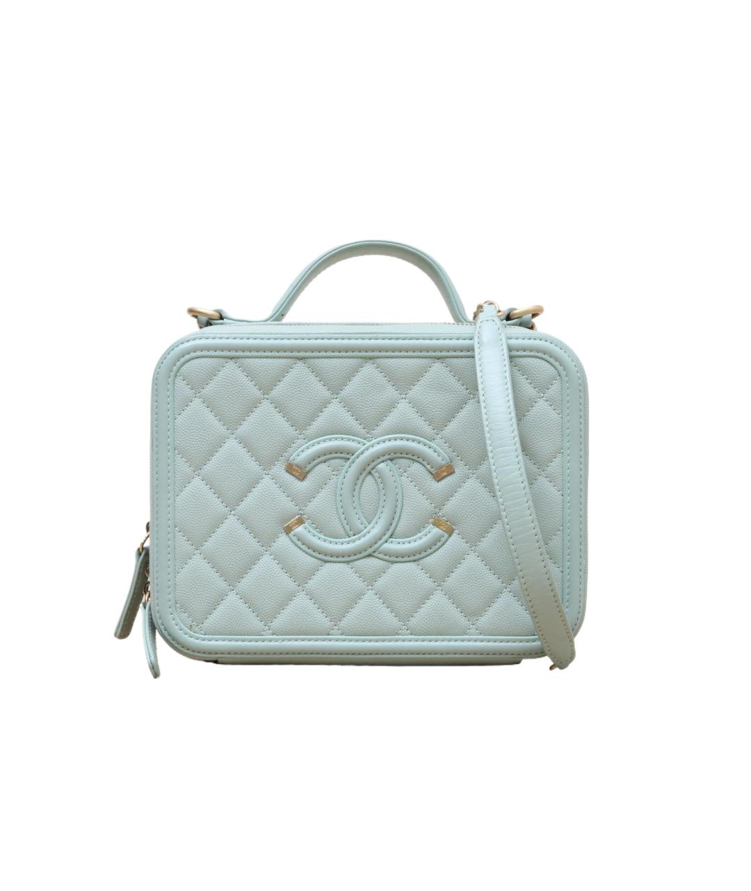 CHANEL Голубая кожаная сумка через плечо, фото 1