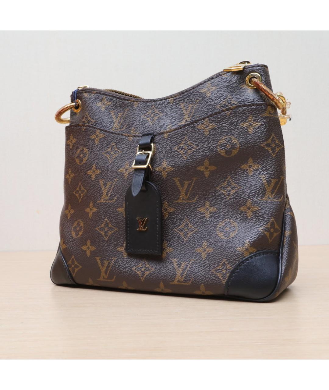 LOUIS VUITTON Коричневая кожаная сумка через плечо, фото 4