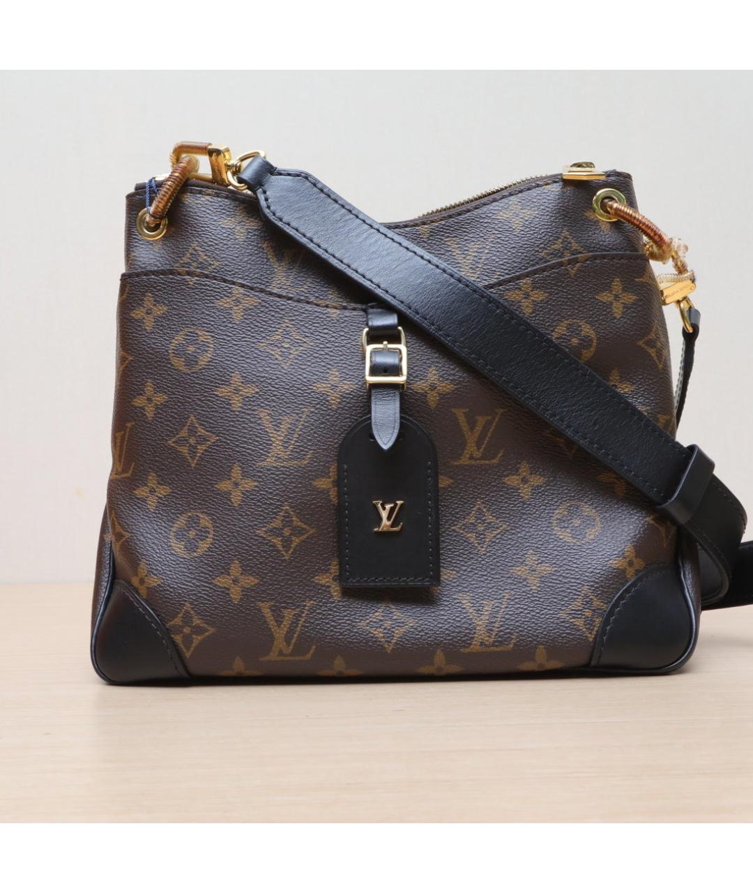 LOUIS VUITTON Коричневая кожаная сумка через плечо, фото 3