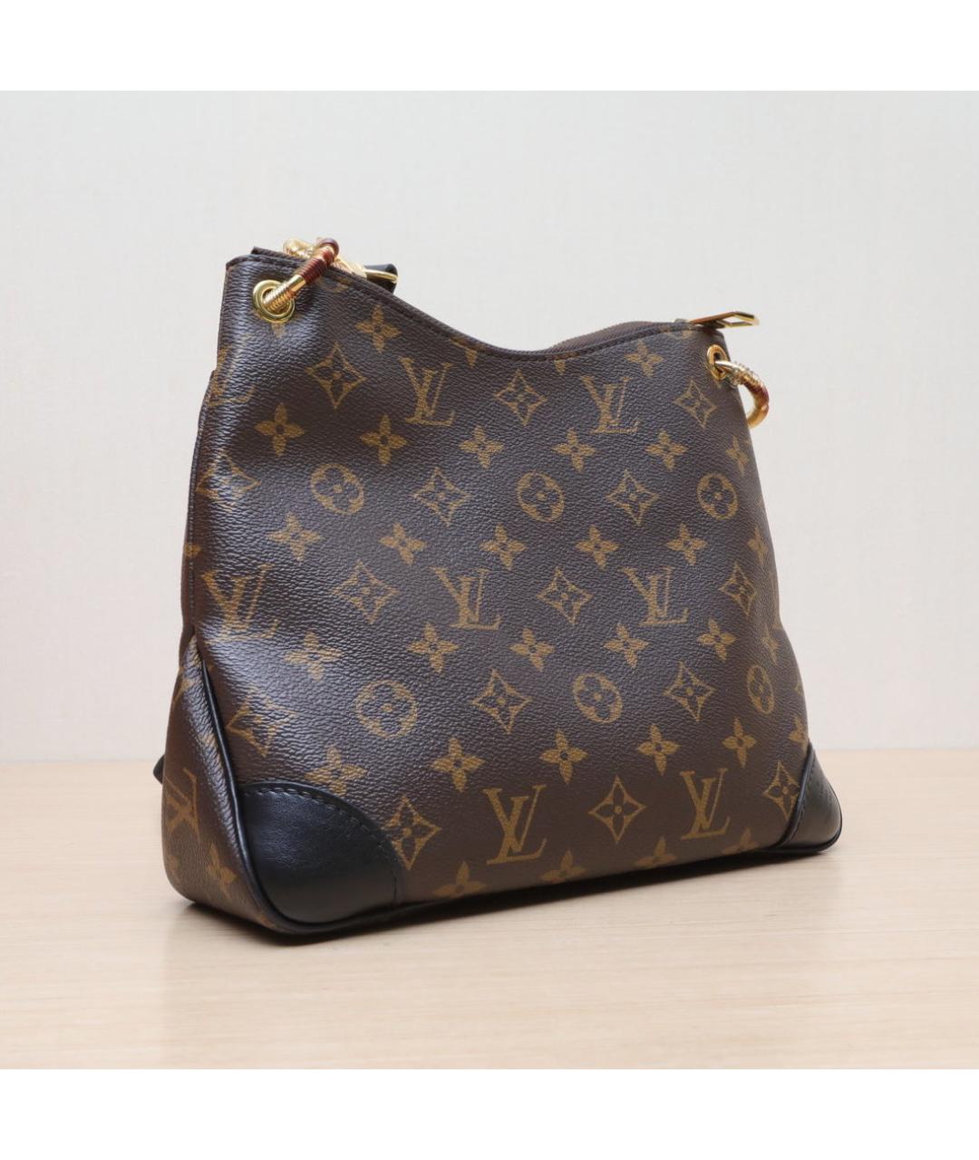 LOUIS VUITTON Коричневая кожаная сумка через плечо, фото 6