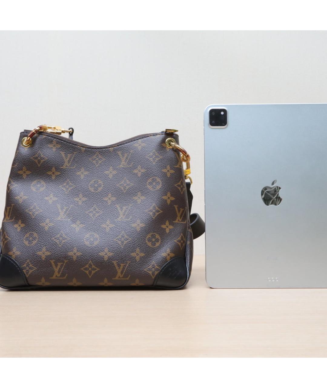 LOUIS VUITTON Коричневая кожаная сумка через плечо, фото 7