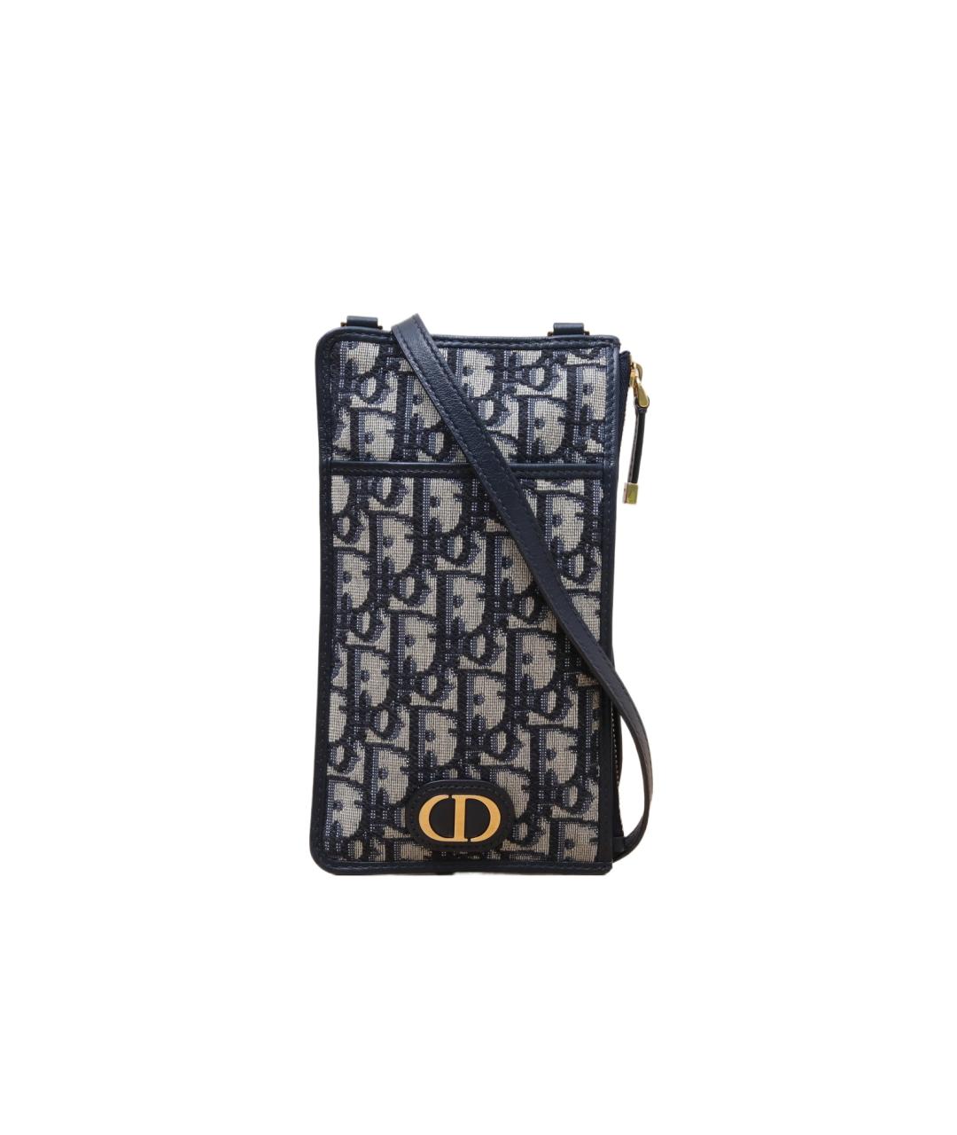CHRISTIAN DIOR Темно-синяя жаккардовая сумка через плечо, фото 1