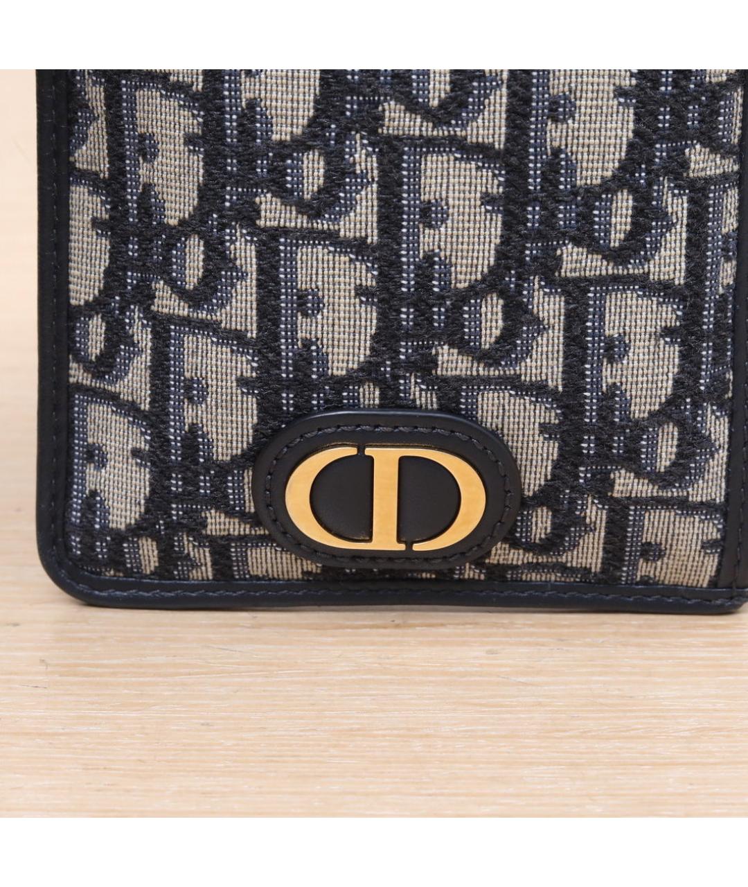 CHRISTIAN DIOR Темно-синяя жаккардовая сумка через плечо, фото 8