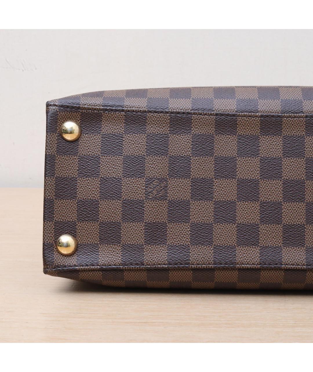 LOUIS VUITTON Коричневая кожаная сумка с короткими ручками, фото 9